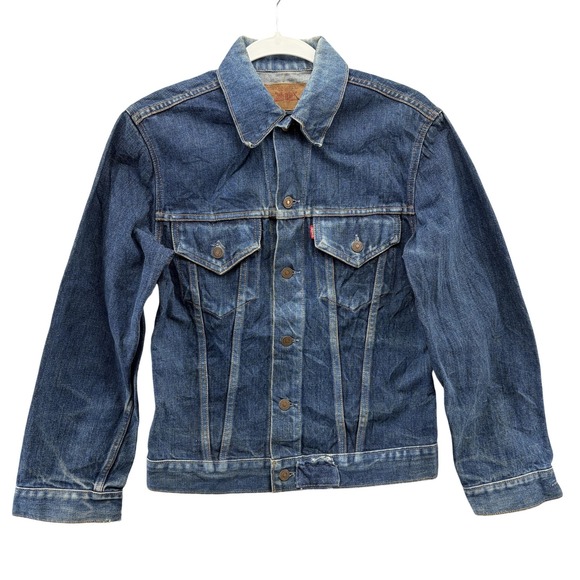Vintage Levi's Big E Denim Jacket Mens Small Blue Trucker Faded Western